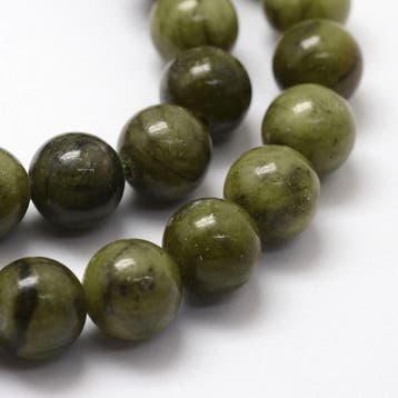 10 x edelsteen kraal van Chinese Jade 10mm Gat: c.a. 1mm, Ophalen of Verzenden, Nieuw, Kraal