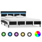 vidaXL Bedframe met LED kunstleer zwart 140x200 cm, Overige materialen, Verzenden, Zwart, 140 cm