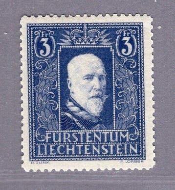 Liechtenstein 1935 - Frankezegeluitgifte, 3 Franken - ANK, Gestempeld