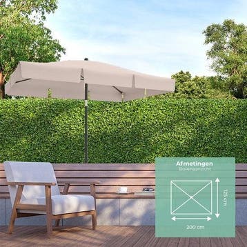 2dekans | LifeGoods Parasol - Balkonparasol - 200x125cm -, Ophalen of Verzenden, Zo goed als nieuw