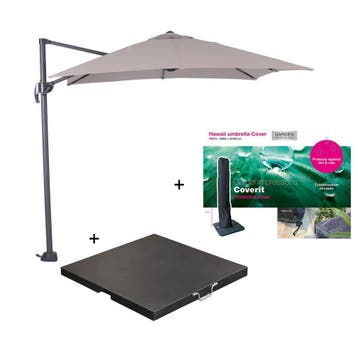 Garden Impressions Hawaii zweefparasol S 250x250 - donker, Verzenden, Nieuw
