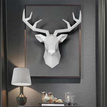 Moderne Hertenkop Wanddecoratie - Creatief Kunstobject met G, Verzenden, Nieuw