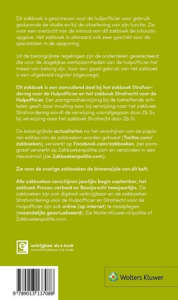 Zakboek Wetteksten voor de hulpofficier 2017 9789013137088, Boeken, Verzenden, Gelezen, M.G.M. Hoekendijk