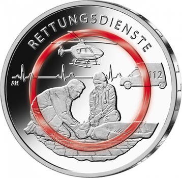 50 Euro 2022 Brd 5 x 10 Euro 2026 Rettungsdienste mit Pol..., Verzenden