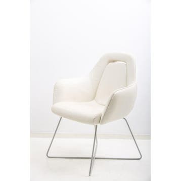 Giroflex 757 7208 design vergaderstoelen wit leer gebruikt, Overige plaatsen, Ophalen of Verzenden, Gebruikt, Stoel