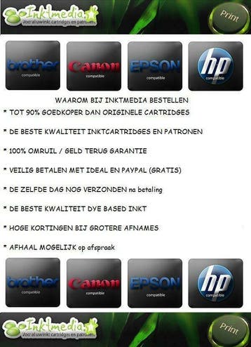 INKTMEDIA DE GOEDKOOPSTE inktcartridges voor HP printers, Ophalen of Verzenden, Nieuw, Fotoprinter, Draadloos