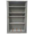 Utopia roldeurkast 121x45x97cm, 4 legborden zwart, zonder, Ophalen of Verzenden