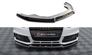Voorspoiler V.1 Audi A4 Competition B8 FL Maxton Glans Zwart, Ophalen of Verzenden, Nieuw