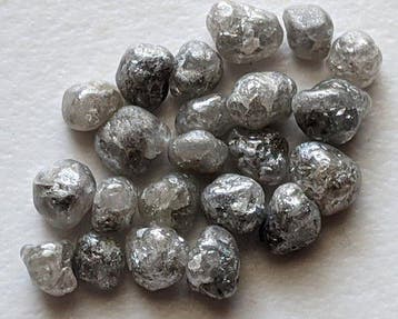 Diamant 10 ct platte zwarte ruwe diamant, zwarte ruwe