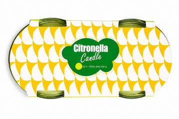 Citronella kaars in glazen kom set van 2 stuks Groen, Verzenden, Nieuw