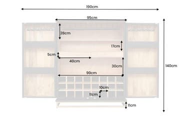 Handgemaakte barkast GOLDEN SUNSET 140cm zwartgoud massief, Huis en Inrichting, Kasten | Overige, Ophalen of Verzenden, Nieuw