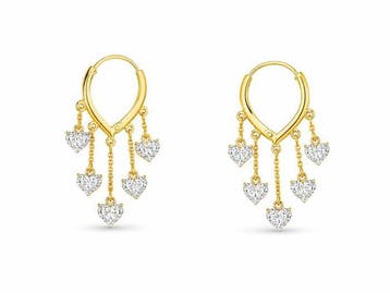 Cocktail oorbellen - 18 karaat Geel goud - 2.85ct. tw.