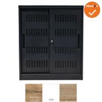 Schuifdeurkast -  Basic - Zwart - 105cm, Werkplek, Ophalen of Verzenden, Gebruikt, Kast