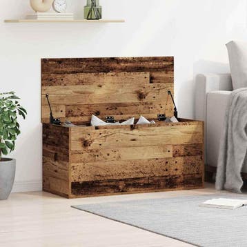 vidaXL Opslagdoos Oud hout 100 x 42 x 46 cm Bewerkt hout, Verzenden, Nieuw