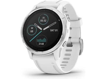Garmin Fenix 6S 42 mm wit met een witte siliconen polsband, Verzenden, Zo goed als nieuw, Garmin