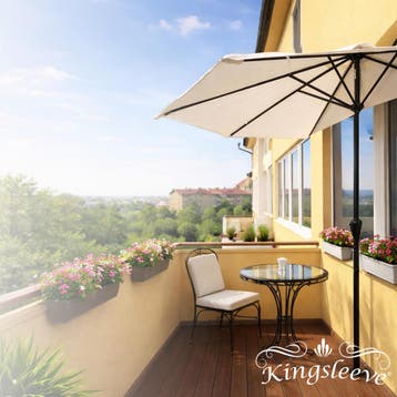 Halve Parasol Crème UV-bescherming 80+ (Parasols-Zonwering), Tuin en Terras, Parasols, Verzenden, Nieuw