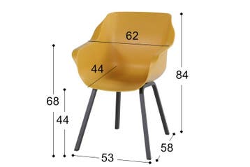 Hartman Sophie Element tuinstoel - Curry Yellow - Alu poot, Verzenden, Nieuw, Overige materialen