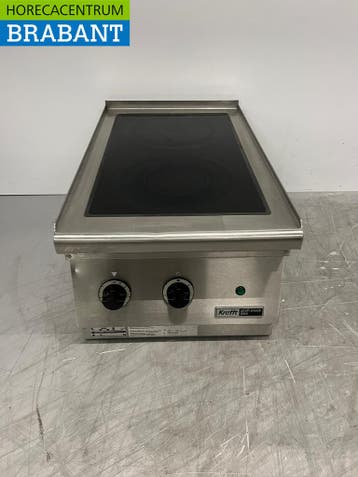 RVS Krefft 2 Pits Keramisch Elektrisch Fornuis 50 cm 400V, Ophalen of Verzenden, Gebruikt