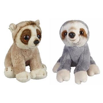 Bosdieren pluche knuffels 2-delig - aapje en luiaard - 15, Verzenden, Nieuw