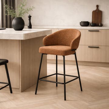 DS4U Sofia barkruk 65 cm - terracotta met zwarte poot, Ophalen of Verzenden, Nieuw