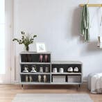 vidaXL Schoenenkast 102x36x60 cm bewerkt hout betongrijs, Verzenden, Nieuw