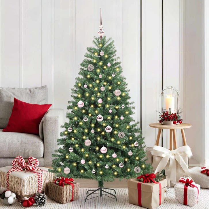 vidaXL Kunstmatige Inklapbare Kerstboom Groen 150 cm PVC en, Diversen, Kerst, Nieuw, Verzenden