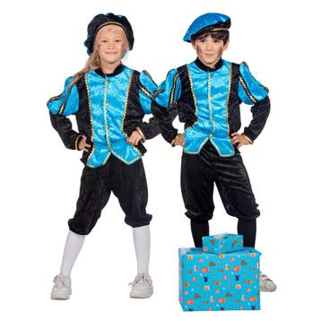 Pietenpak Kind Lichtblauw/Zwart Luxe, Ophalen of Verzenden, Nieuw