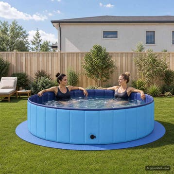 vidaXL Zwembad Grondmat 16 st Ø 235 cm Rond EVA Schuim Blauw, Verzenden, Nieuw