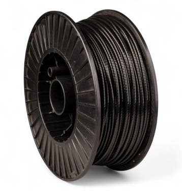 Fitness Staalkabel 6mm 100 meter zwart, Verzenden, Nieuw