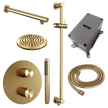 Brauer Gold Carving Thermostatische Regendoucheset Inbouw -, Ophalen of Verzenden, Nieuw
