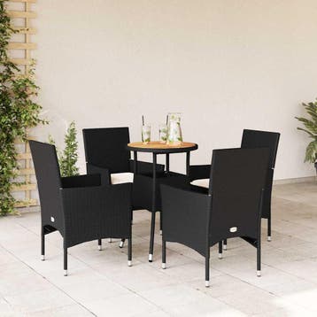 vidaXL 5-delige Loungeset met kussens poly rattan en, Tuin en Terras, Tuinsets en Loungesets, Verzenden, Nieuw, 4 zitplaatsen