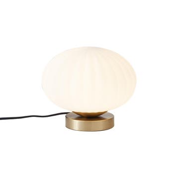 Design tafellamp messing met opaal glas - Mochi, Verzenden, Nieuw