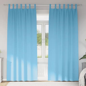 vidaXL Zwart-out Gordijnen met Ringen 2 st Lichtblauw 225 x, Verzenden, Nieuw, Blauw