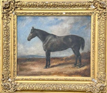 John Constable (1776-1837), Naar - Black horse in a