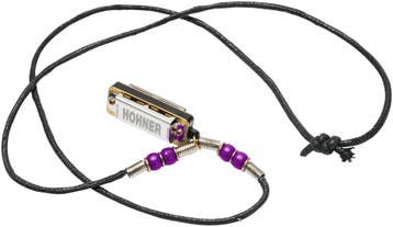 Hohner Mini Mondharmonica hanger met ketting C violet, Verzenden, Nieuw