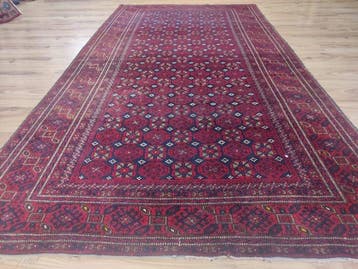 Afghan - Vloerkleed - 2.55 m - 1.33 m - Vintage Yamood oud, Nieuw
