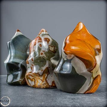 Polychrom-Jaspis Vlammen Set – 3-delige verzamel- en