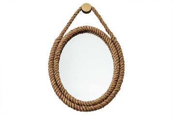 Maritieme wandspiegel SEVEN SEAS 60cm natuurlijk ovaal frame, Ophalen of Verzenden, Nieuw