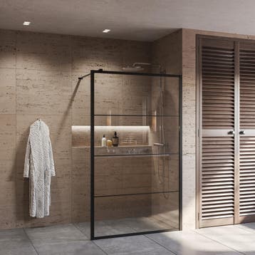 BWS Douchewand Frame 8mm Nano Glas | Mat Zwart | Raster |, Ophalen of Verzenden, Nieuw, Douche