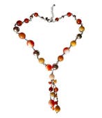 Zilver, Vintage carneool 925 sterlingzilver ketting -