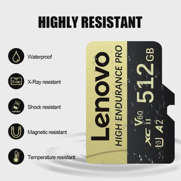 Lenovo High Endurance PRO Micro SDXC Kaart 512GB - 4K Video,, Verzenden, Nieuw