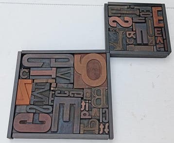Drukblokken (2) - 2 samenstellingen van oude typografische