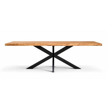 Eettafel Max 160x90cm Acacia Boomstamtafel Live Edge, Huis en Inrichting, Tafels | Eettafels, Ophalen of Verzenden, Nieuw
