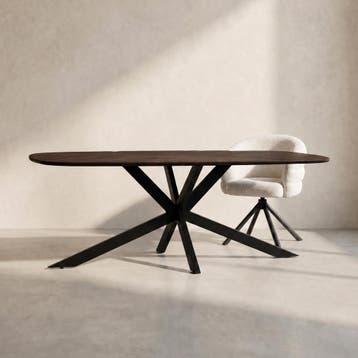 *WOONWINKEL* Tower Living Silvi Ovale Eettafel Bruin Mango 2, Huis en Inrichting, Tafels | Eettafels, Verzenden, Nieuw