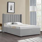 Gestoffeerd bed Savona - 200 x 140 cm - Lichtgrijs, Huis en Inrichting, Slaapkamer | Bedden, Verzenden, Nieuw