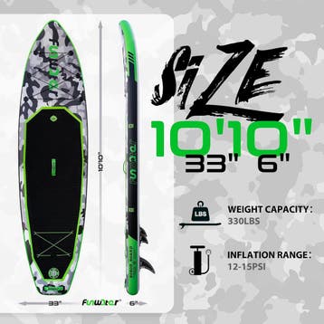 Sup Board - Opblaasbaar Paddle Board - 150 kg - Groen/Zwart, Watersport en Boten, Suppen, Verzenden, Zo goed als nieuw