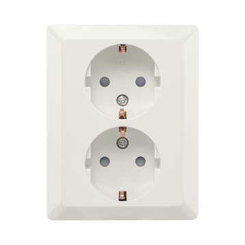 Wandcontactdoos Half Opbouw 2-voudig RA Alpin Wit 10.300.714, Ophalen of Verzenden, Nieuw, Groepenkast