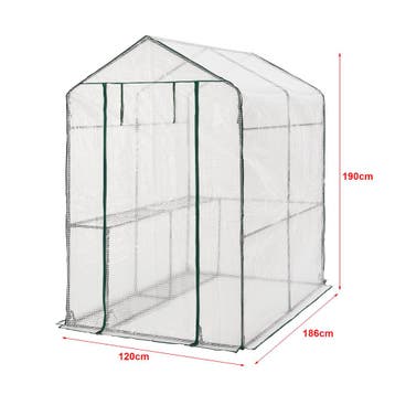 [en.casa] Tuinkas Oosterhout met 4 planken 120x186x190 cm, Verzenden, Nieuw
