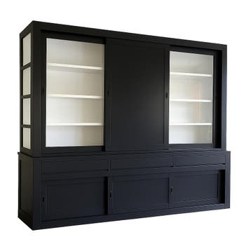 Buffetkast zwart Schagen 300 x 240cm dichte middendeur, Ophalen of Verzenden, Nieuw
