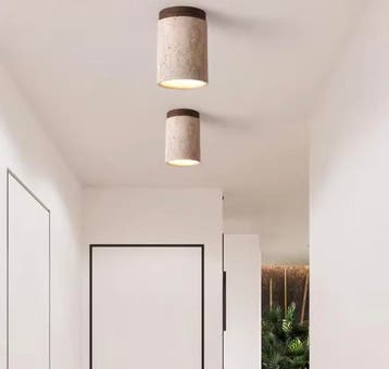 Nieuw: Travertijn Plafondlamp – Moderne Stenen Lamp voor Hal, Verzenden, Nieuw